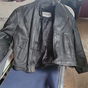Classic Black Leather Motorcycle Jacket